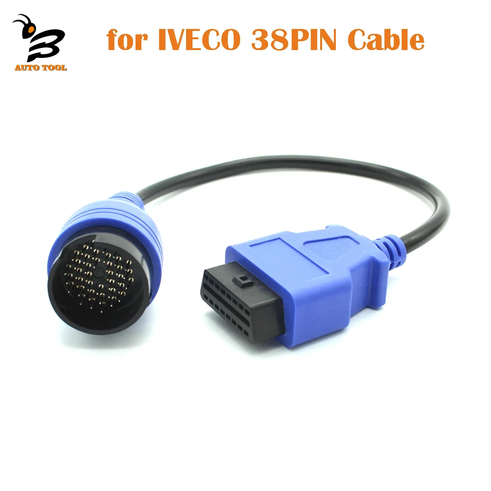 For IVECO 38Pin Cable to 16PIN Adapter Connector OBD2 Diagnostic Tool Trucks Interface Scanner Car Accessories High Quality