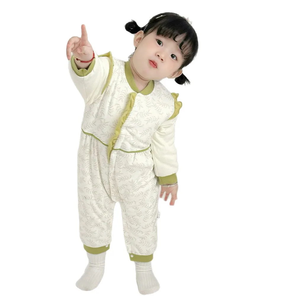 رومبير مريح للأميرة الرعوية للفتيات الصغيرات، ملابس شتوية مبطنة بالقطن الحراري، بدلة لحديثي الولادة ناعمة صديقة للبشرة كهدية 0-2T