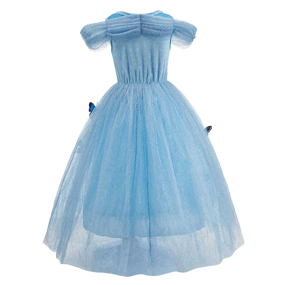 Girl Cinderella Dress Children Summer Christmas Fancy Clothes Kids Birthday Ruffle Cosplay Costume Princess Performance Disguise