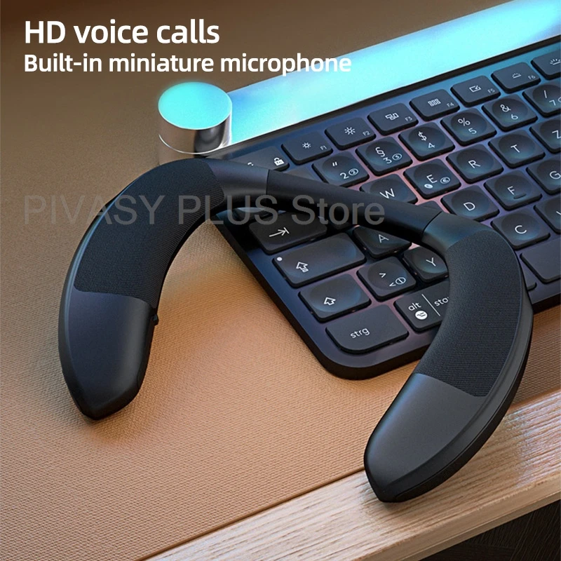 Wireless Wearable Audio Device Dual 33mm Speakers TF Card Support 500mAh Battery Hands Free Calling For Running Cycling Gym