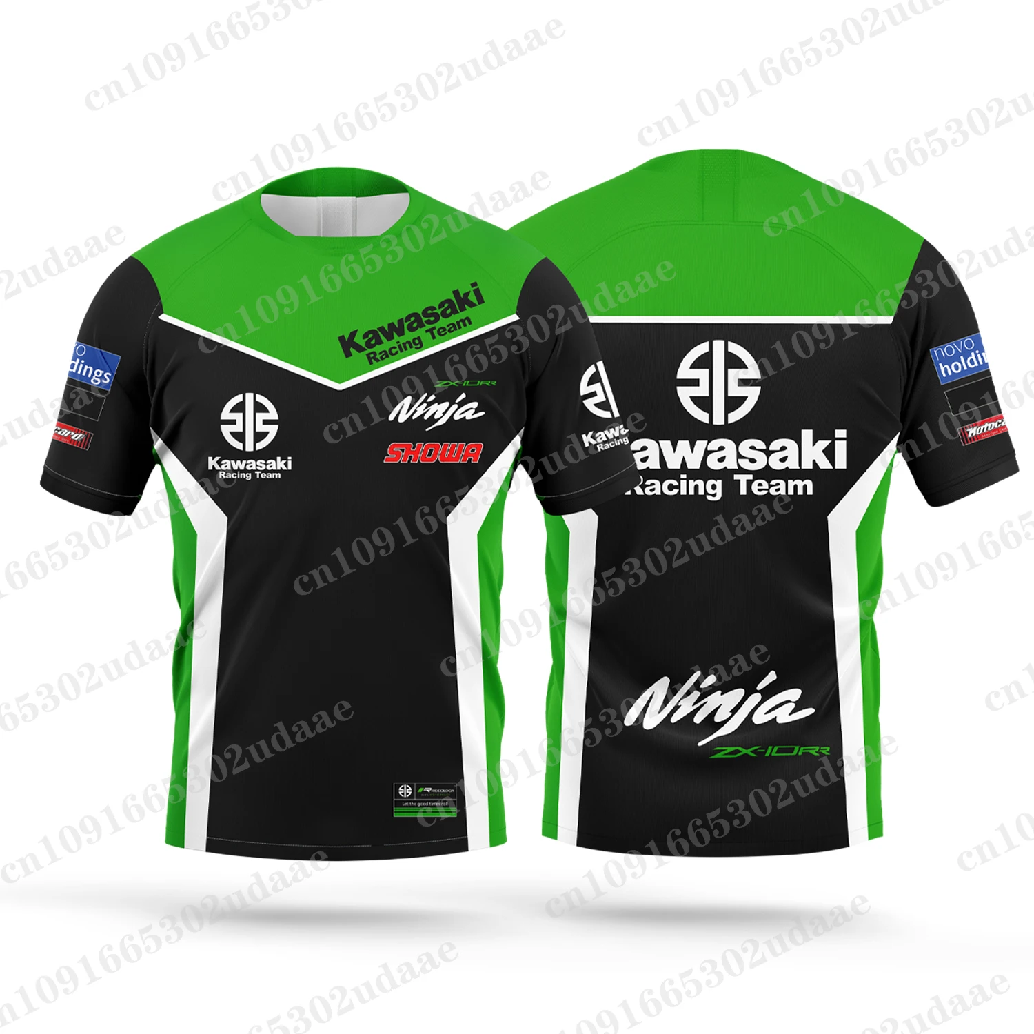 Kawasaki Men\'s and Women\'s Racing Team T-shirts 3D printed short sleeved shirts, motorcycle sportswear, children\'s tops