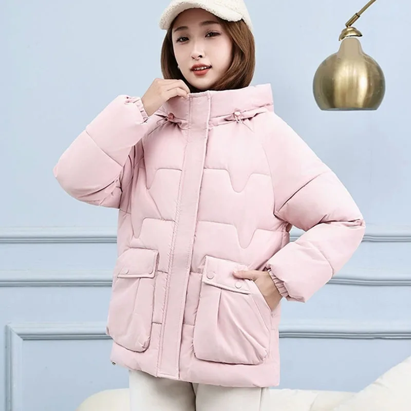 2025 nuove donne inverno giacca imbottita in cotone donna cappotto in cotone con cappuccio coreano allentato donna Parka cappotto invernale addensare outwear femminile