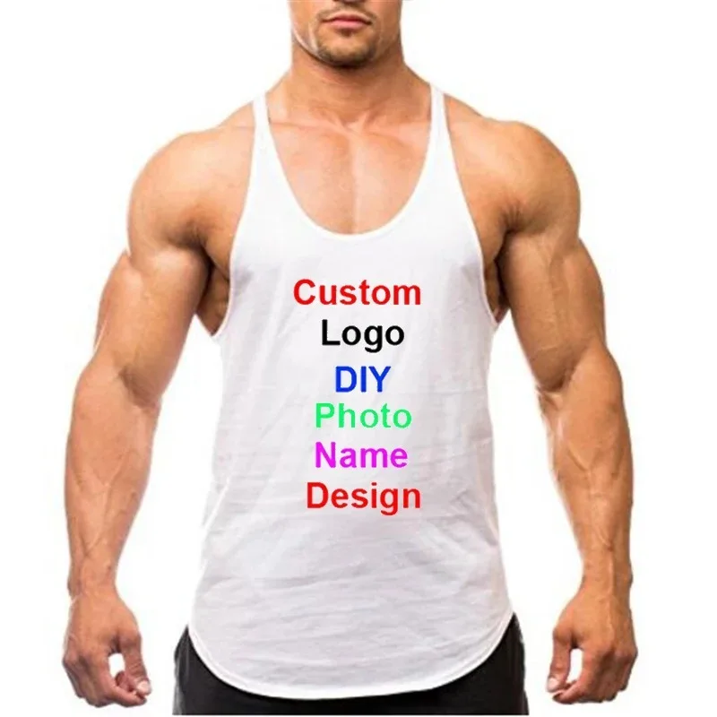 Your OWN Design Brand Logo/Picture Gym Mens Clothing Bodybuilding Workout Mesh Tank Top Men Fitness Singlets Sleeveless Vest
