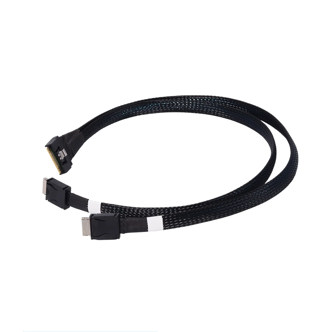 SlimSAS SFF-8654 8i to SFF-8611 cable 1 to 2 MCIO x8 PCIe 4.0 X8 / x4+x4 128Gbps Gen4 SFF-8639 SFF8654 Supports split OCuLink U2