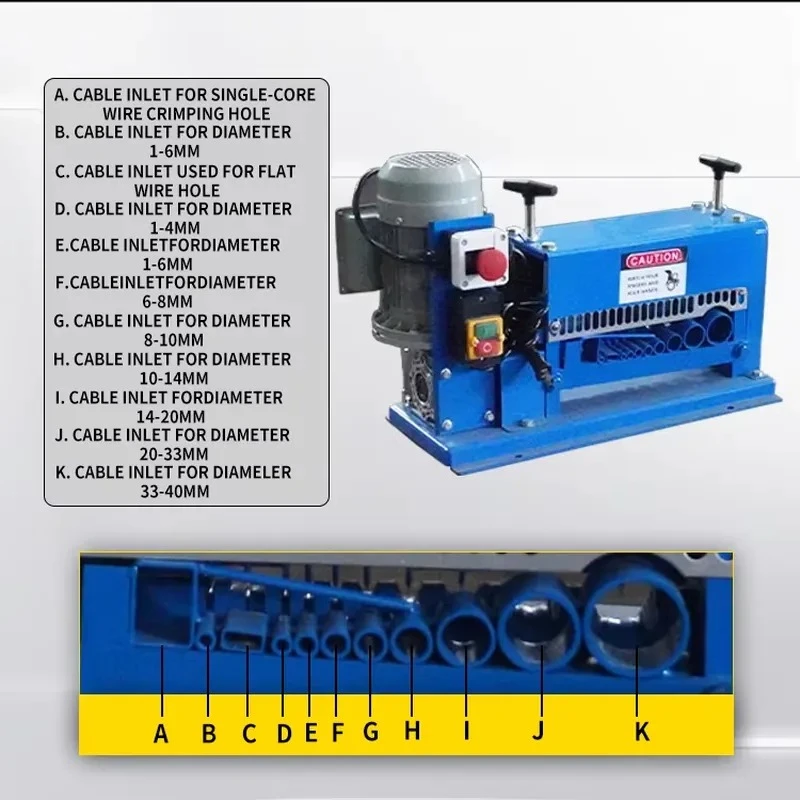 40mm Multifunctional Scrap Wire Stripping Machine Waste Copper Cable Peeler Machine Home Use Machines for Copper Aluminum
