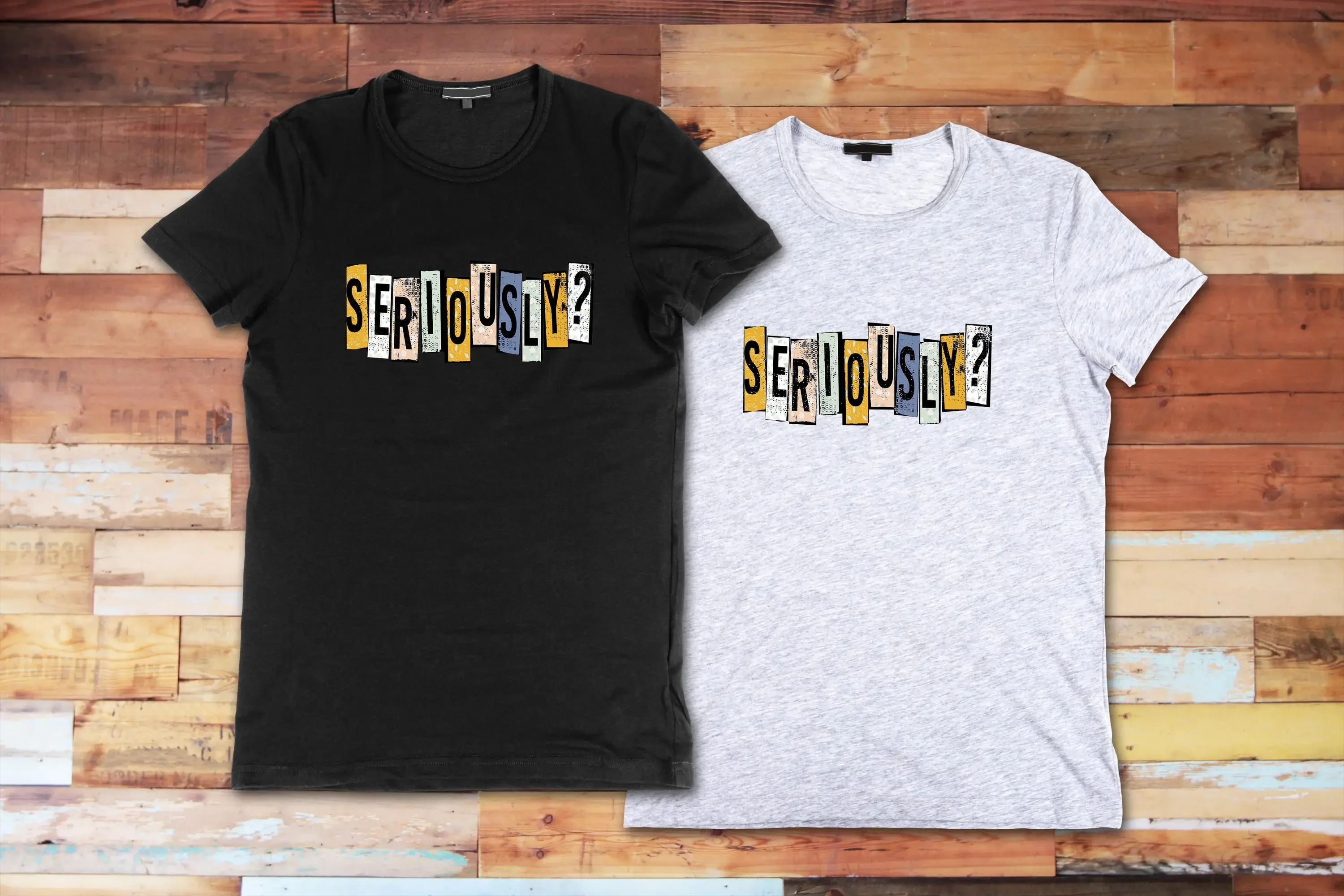 T-shirt graphique Serious, plusieurs couleurs disponibles