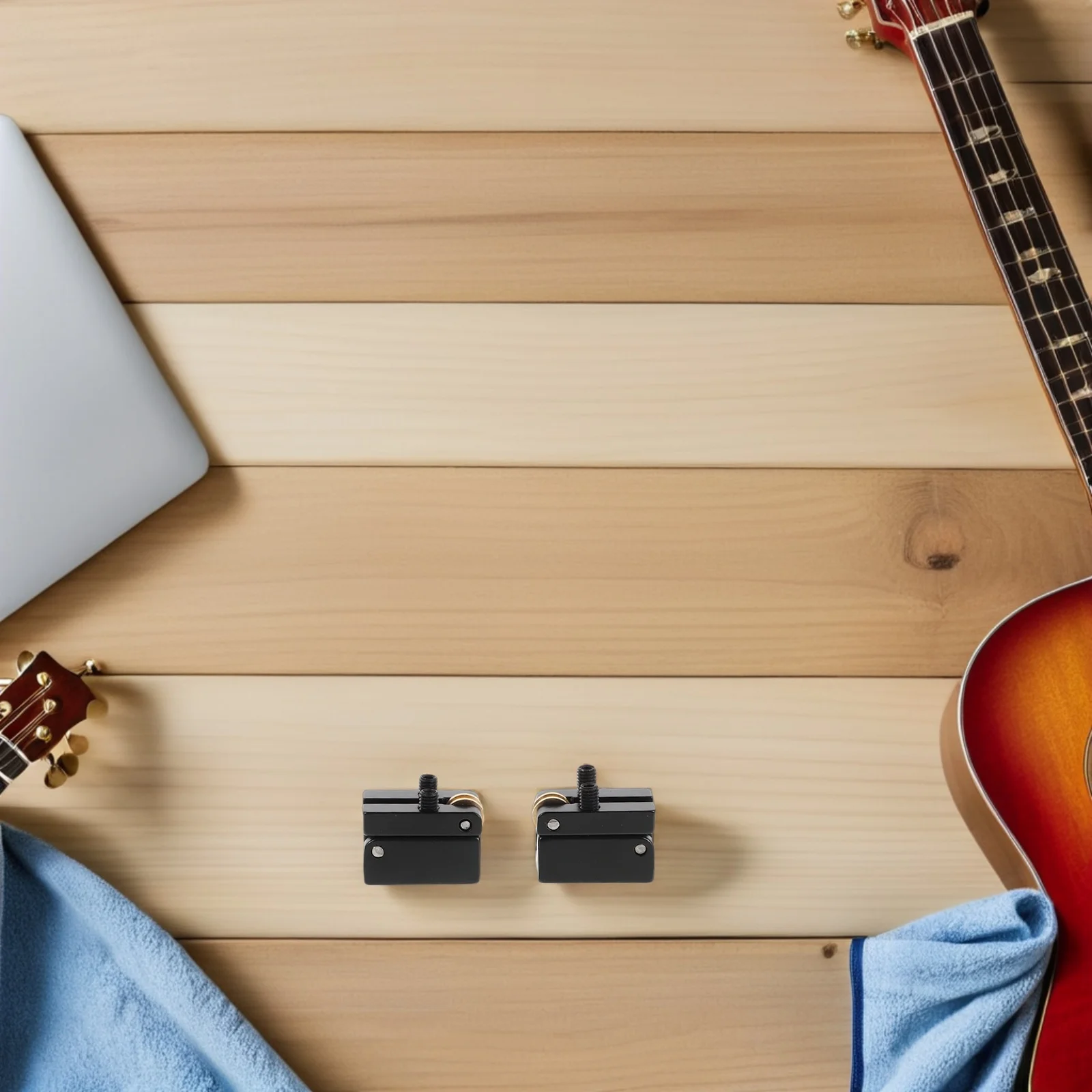 

2Pcs Headless Electric Guitar Bridge Saddles Roller Tailpiece Tremolo System Precision Tuning Stability Music Instrument