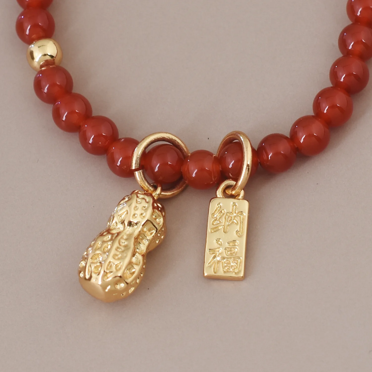 New Chinese Style Natural Stone Red Agate Good Things Happen New Year Light Luxurious Temperament Clavicle Chain Women Versatile