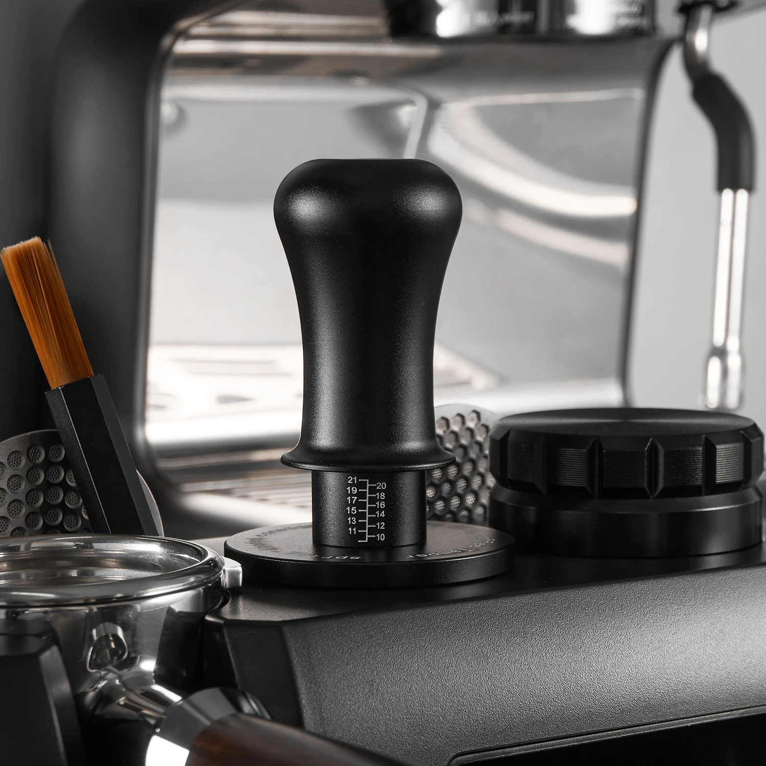 باريستا مكبس ذاتي التسوية زنبركي محمل قهوة اسبريسو ضغط ثابت 30 رطل مع مقياس واضح 51 مللي متر 53 مللي متر 58 مللي متر