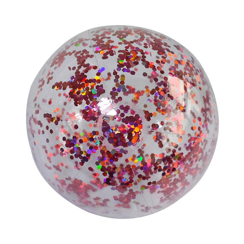 40cm inflável glitter bola de praia verão água jogar bolas de lantejoulas piscinas ao ar livre festa brinquedos para crianças adultos esportes aquáticos