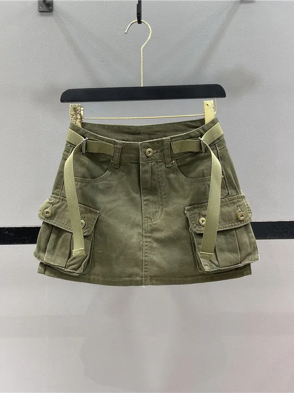 Pure Color Women's Workwear Short Skirt High Waist A-Line Polyester Blend Breathable Comfortable Commute Style Summer Collection