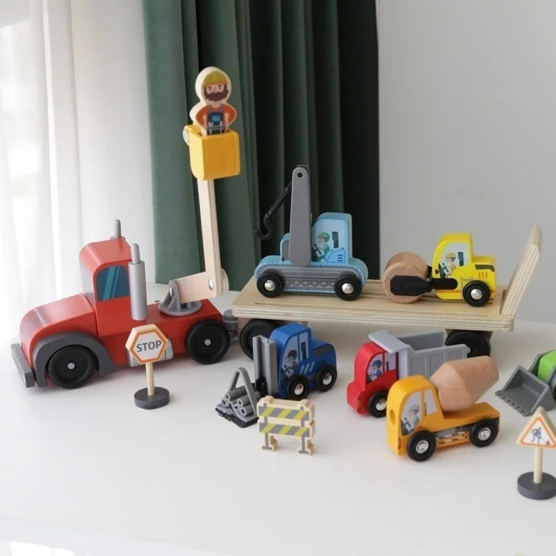 

Деревянный инженерный автомобиль, экскаватор, игрушечная машина, автомобиль для мальчиков, детский бульдозер