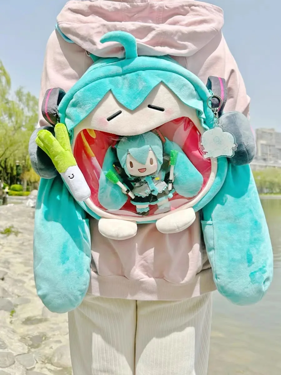 Hatsune Miku Kawaii Cartoon Backpack Painful Packet Cute Anime Girl Plush Shoulder Bag Knapsack Student Bag Kids Gifts Toys