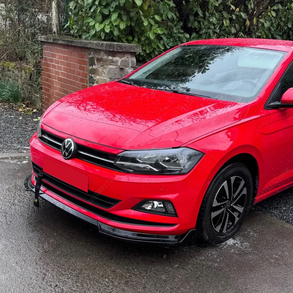 

Передний бампер автомобиля BodyKit спойлер сплиттер бампер Canard Lip Splitter тюнинг черный для VW Polo MK6 Standard TSI TDI 2017-2021