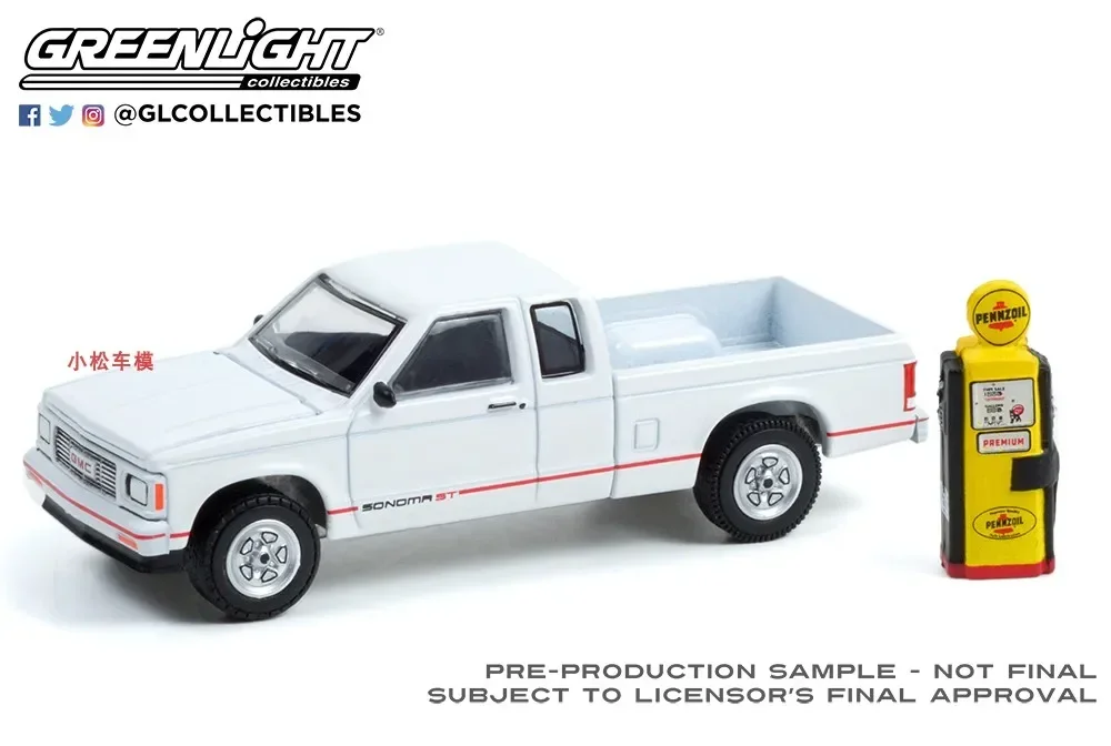 1: 64 1991 GMC Sonoma ST และปั๊มแก๊ส Pennzoil เก่า คอลเลกชันรถยนต์รุ่น