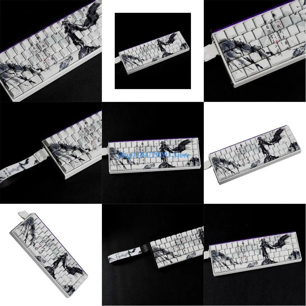

Y2GD PBT Keycaps Original Profile Dyes Sublimations Side Printing Artisans Keycaps For 60% 68% Mechanical Keyboards