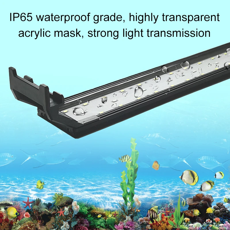 Aquarium LED Light for 16-64CM Fish Tank Full Spectrum Clip Lamp LED Aquatic Water Plant Grow with Timer and Dimming 110v 220v