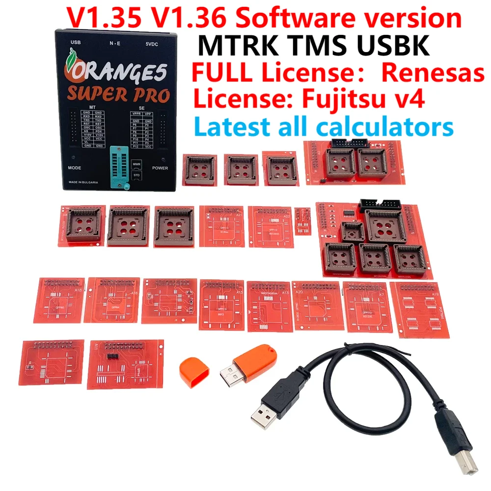 2022 new Full Activation V1.36 V1.35 Orange5 Orange 5 Super Programming With Full Adapter Add Full License Renesa And Fujitsu V4