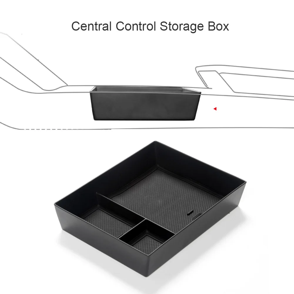 For Tesla New Model 3 Highland 2024 Storage Box Center Armrest Hidden Box Cup Holder Organizer Flocking Model 3+ Car Accessories