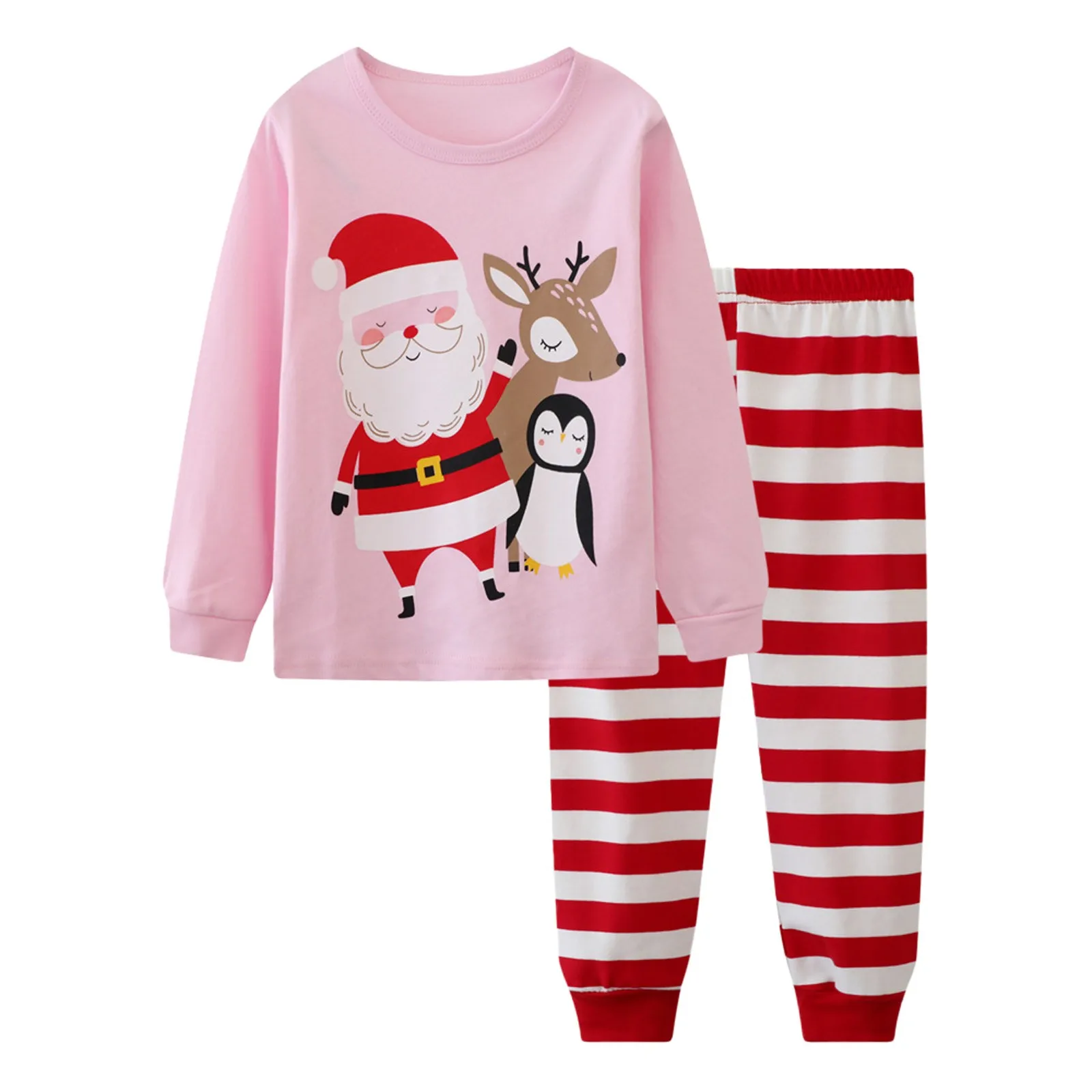 New Boys Girls Suit Christmas Long Sleeve Trousers Household Set Elk deer Cartoon Printed Pajamas dinosaur Cotton Sets Home Wear