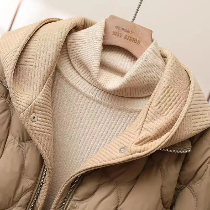Fashion New In Warm Parkas Coat Outerwear Women Clothing Fake Two-piece Cotton Padded Quilted Winter Jacket Female