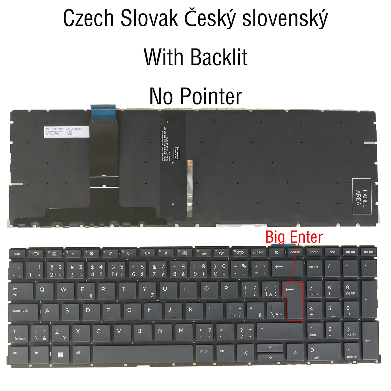 Czech Slovak Backlit Laptop Keyboard for HP SG-A4370-59A X8QC SN6195B1Z, Zbook power 15.6 inch 15 G7 / G8 / G9 / G10