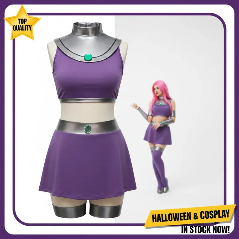 

COSStarfire Cosplay Costume for Women Sexy Anime Halloween Tank Top Skirt Set High Quality