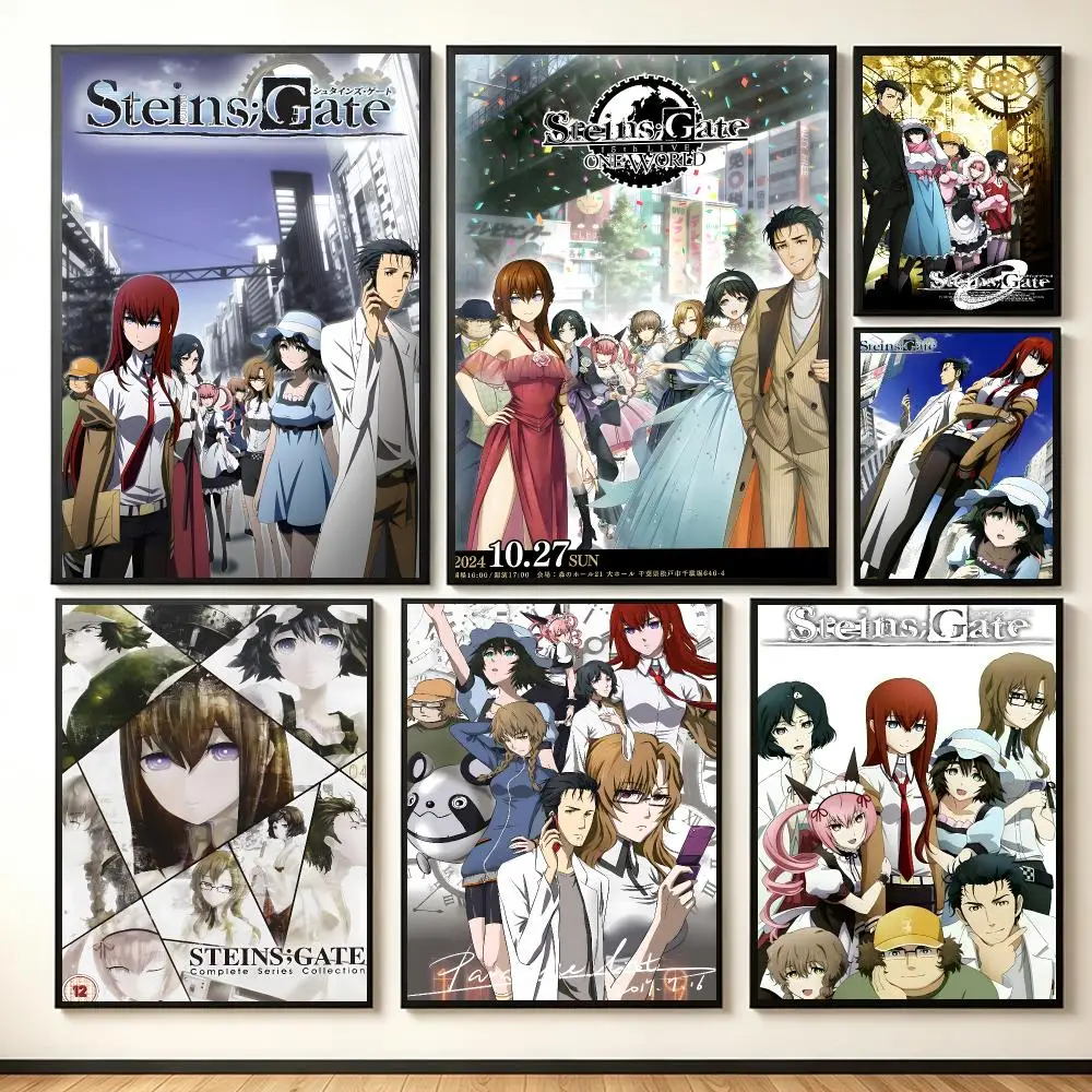 Thought Provoking Anime S-Steins Gate Poster Lightweight Self‑Adhesive PP Wall Decal for Study Living Room Bedroom Decor Gift