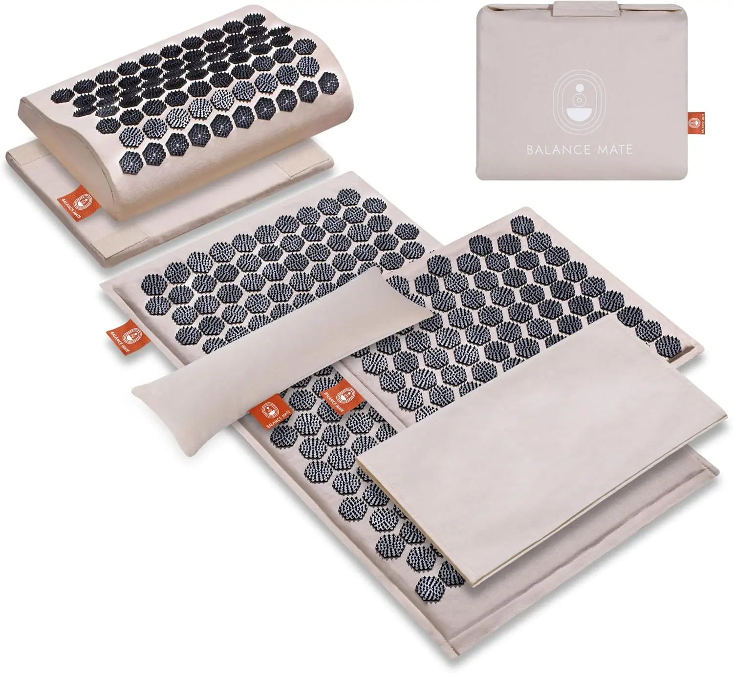 

Acupressure Mat Set with 6,210 Pressure Points for Pain Relief and Relaxation – Back, Neck, Sleep Aid, Yoga Pillow