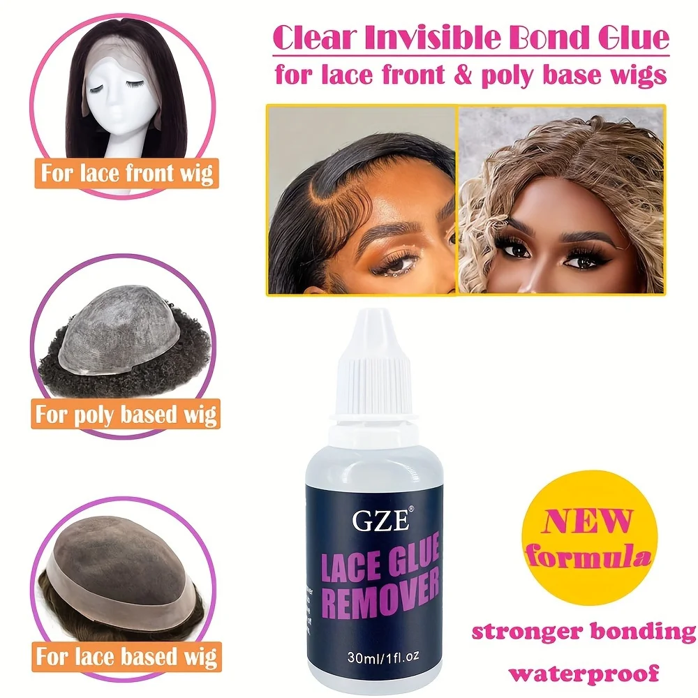 GZE LACE GLUE REMOVER - Professional Formula for Easily Removing Adhesive from Hair System, Lace Wigs, Toupees Without Residue