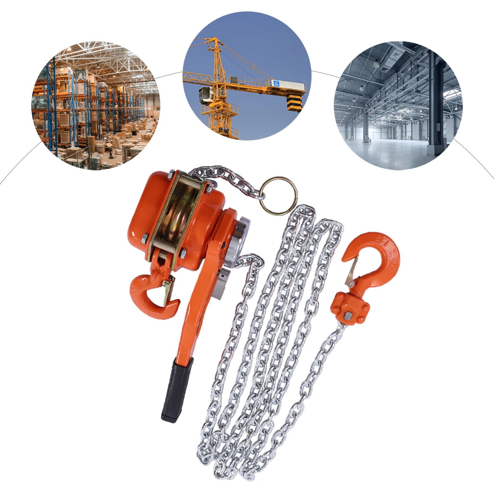 1650lbs Manual Chain Hoist, 10ft Lifting Height, Alloy Steel Shell, Safe to Use, G80 Manganese Steel Chain