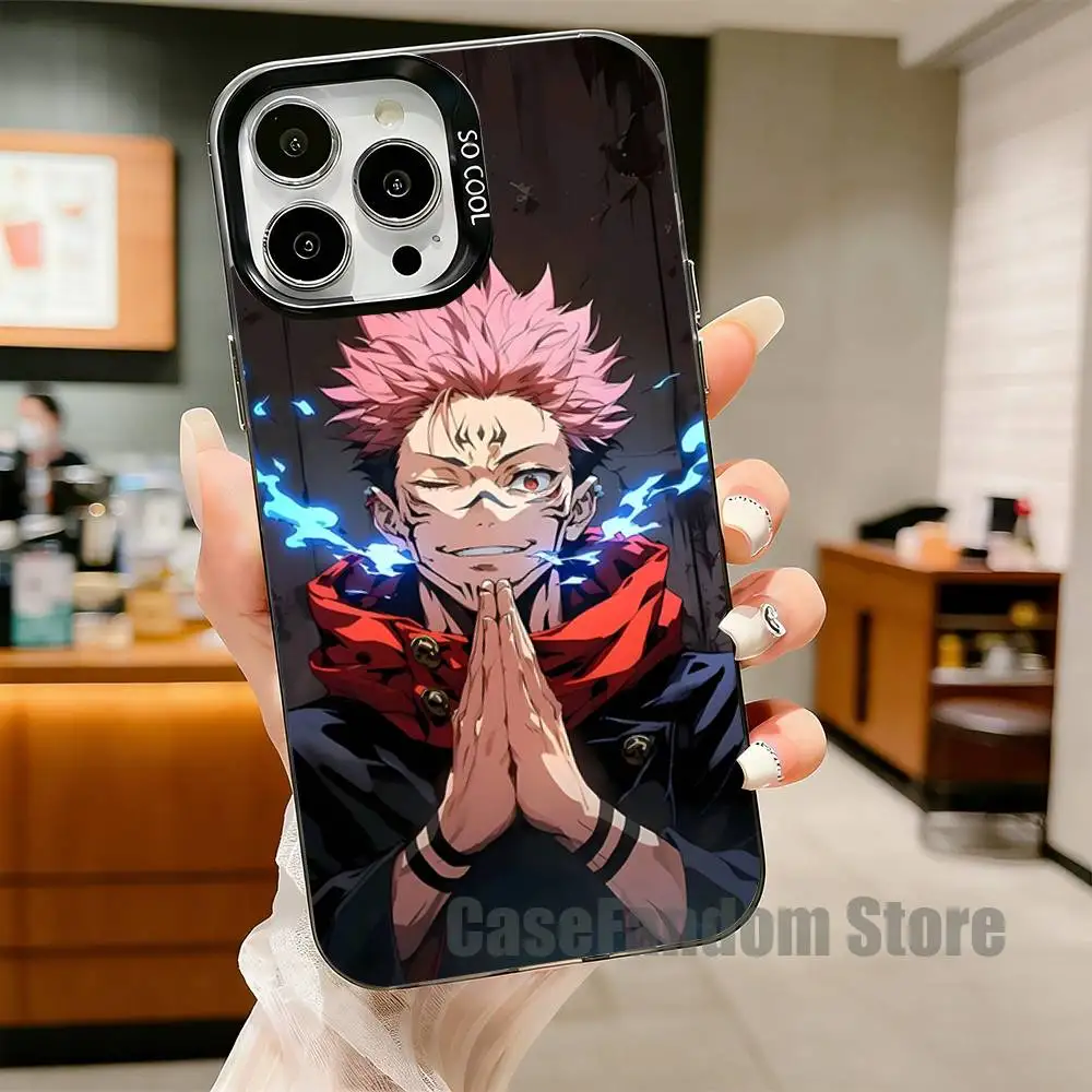 Anime Y-Yuji Itadori For iPhone 17,16,15,14,13,12,11,Pro,MAX,Plus Black Shockproof Candy Matte Cover