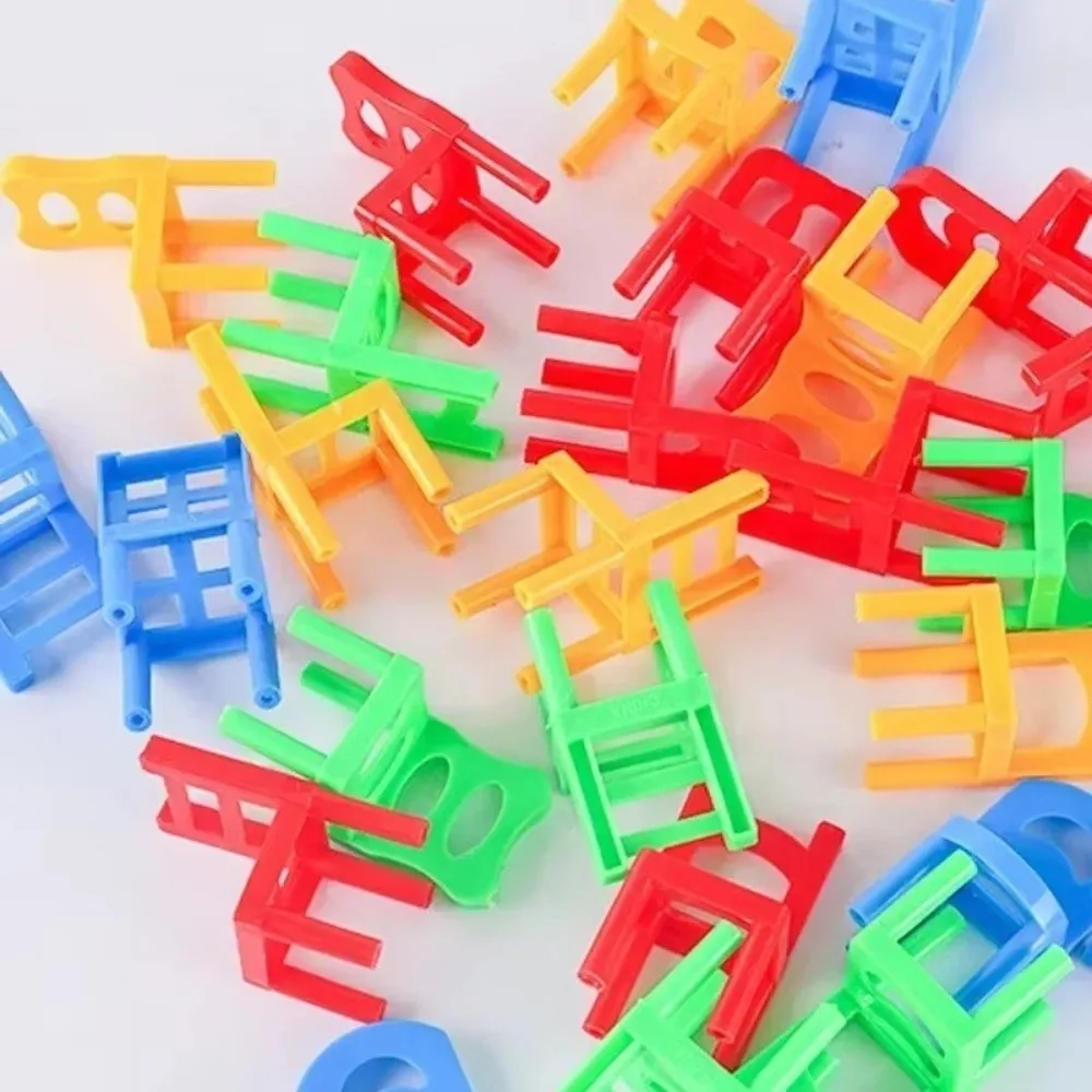 كتل التجميع كراسي التراص كرسي الأطفال التراص موازنة لعبة التدريب كرسي صغير قابل للطي لعبة متوازنة #5