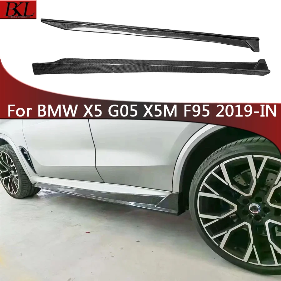 For BMW X5 G05 X5M F95 Carbon Fiber Side Skirts Side bumper Splitters Side skirt Cupwings Apron Side panel Upgrad body kit