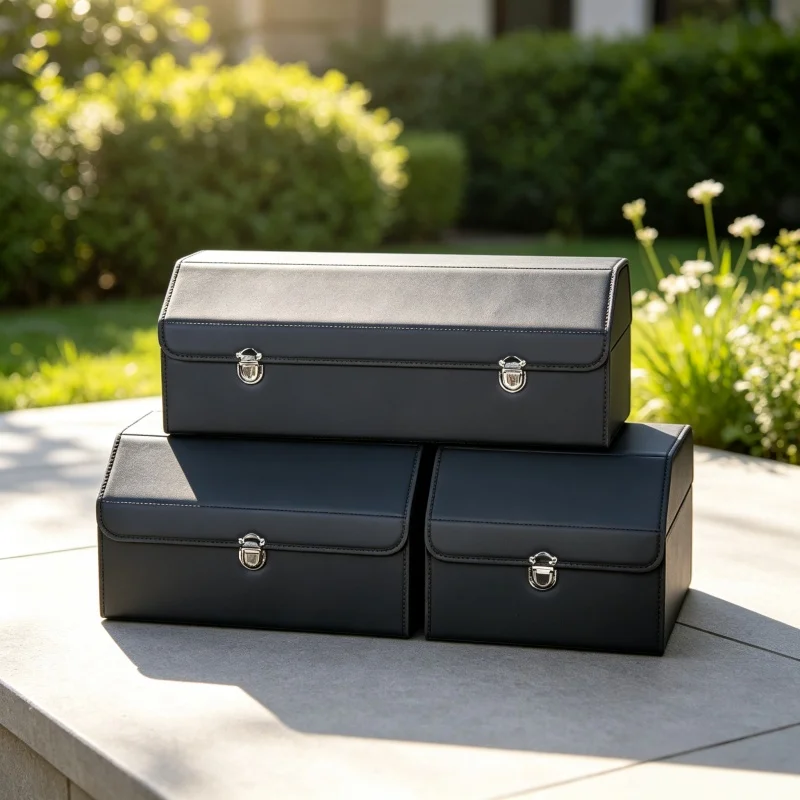 Car Trunk Storage Box Foldable Container Bag PU Leather Car Trunk Organizer Box Car Accessories Waterproof Large Capacity Sales