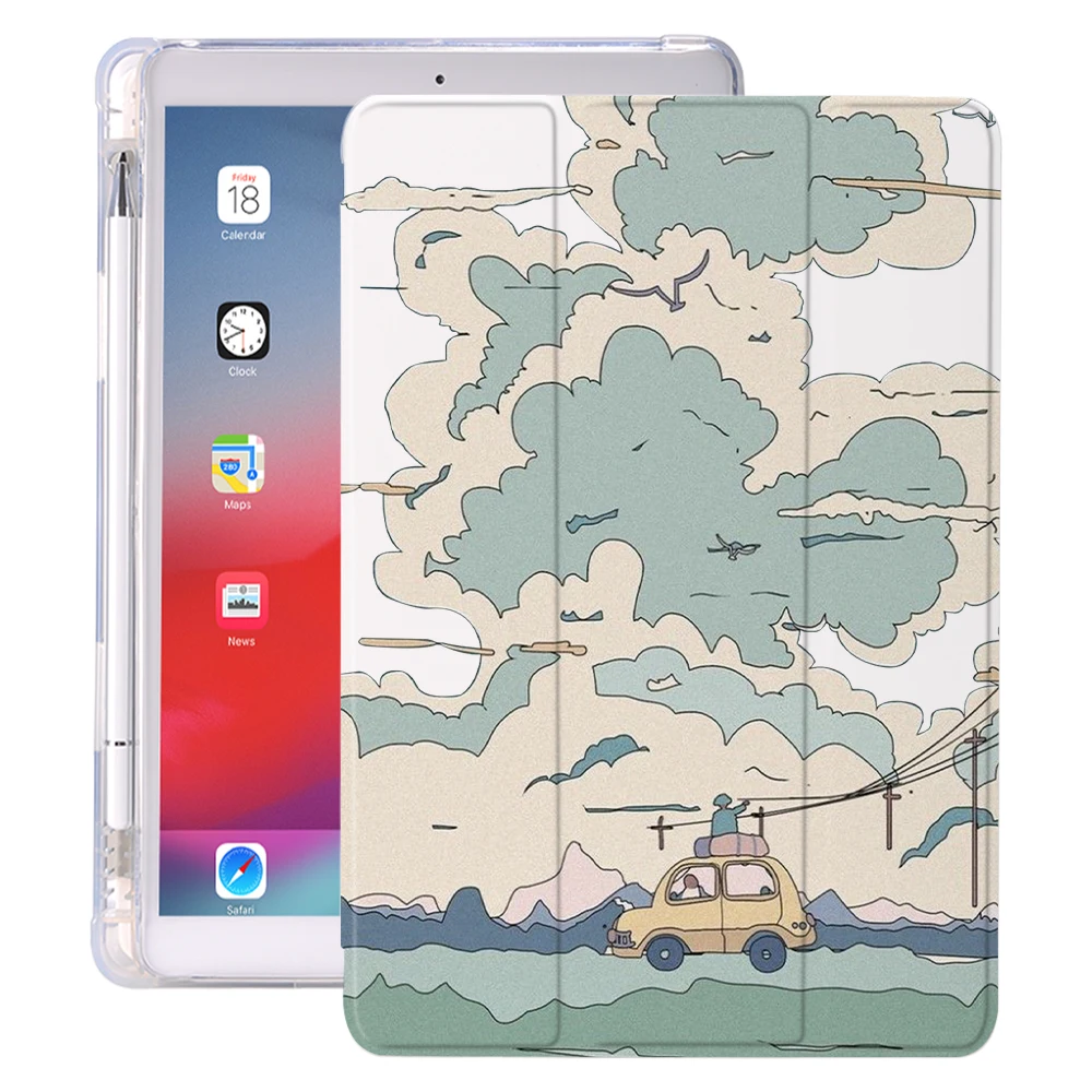 Trendy Anime Tablet 12.9 inch Pro 2022 Bracket Cover With Pencil Holder for Apple iPad Pro 12.9 Case 3th Generation Accessories