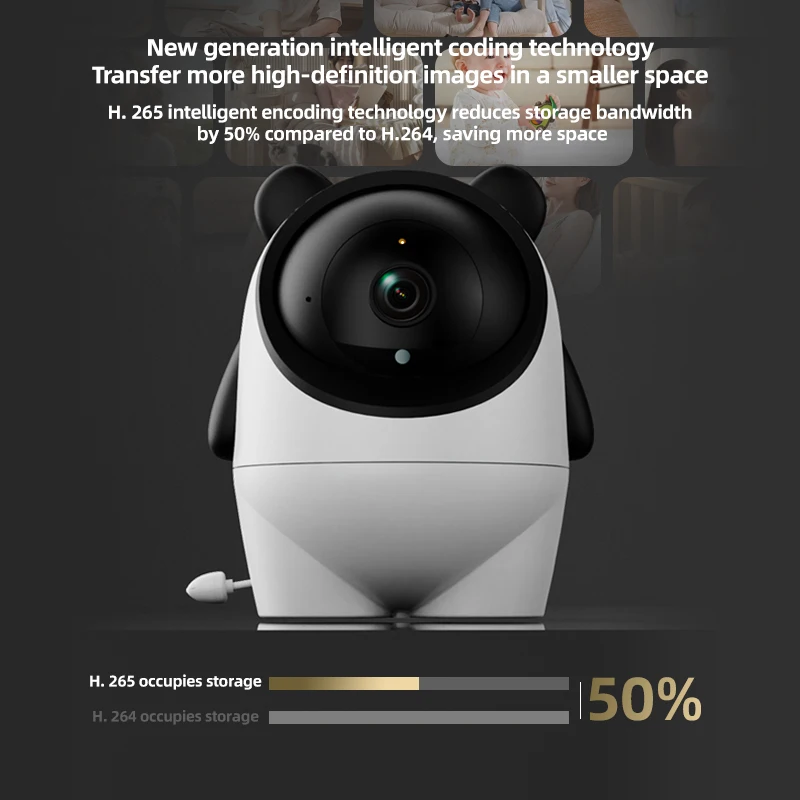 Danmini 2K HD Baby Monitor Tuya App Remote Control 3 Megapixel 120° Camera Temperature Detection Infrared Night Vision Babyphone