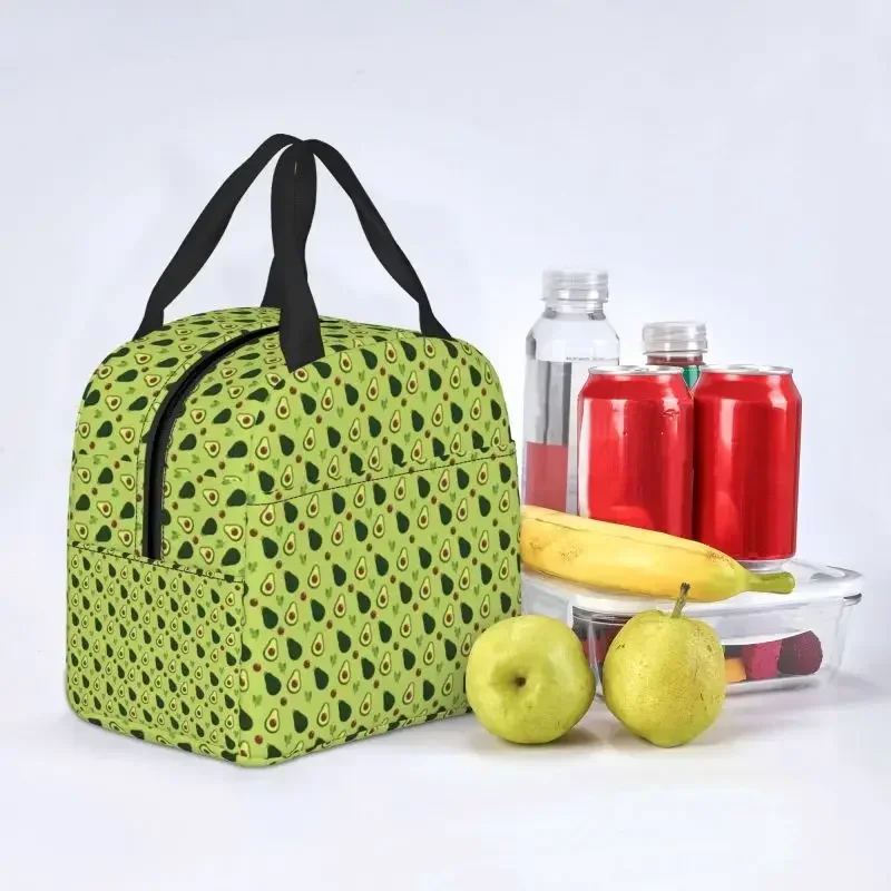 Avocado Forest Pattern Insulated Lunch Tote Bag for Women Portable Cooler Thermal Bento Box Work School Travel