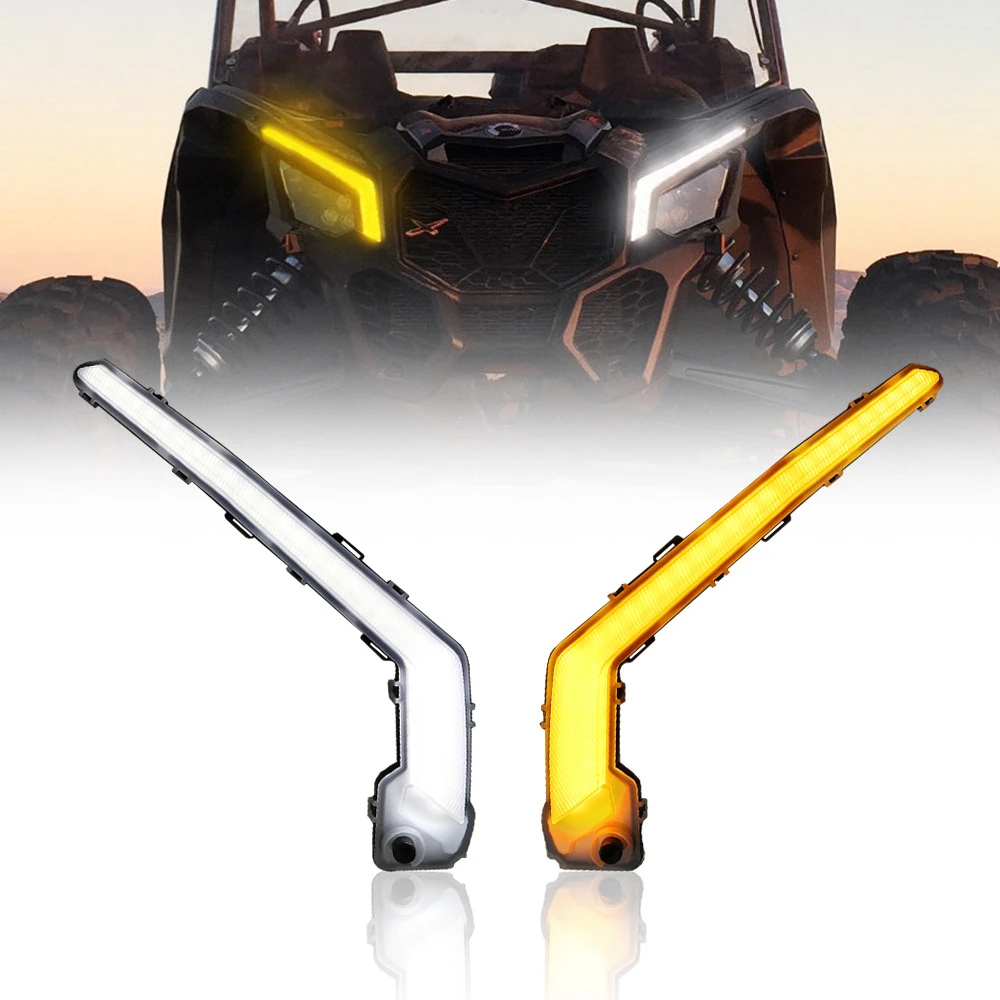 Turn Signal Lights 12V LED For Can Am Maverick X3 XDS 2018 - 2022 Driving Lamp Turn Lamps Front Side Parts White & Amber Light