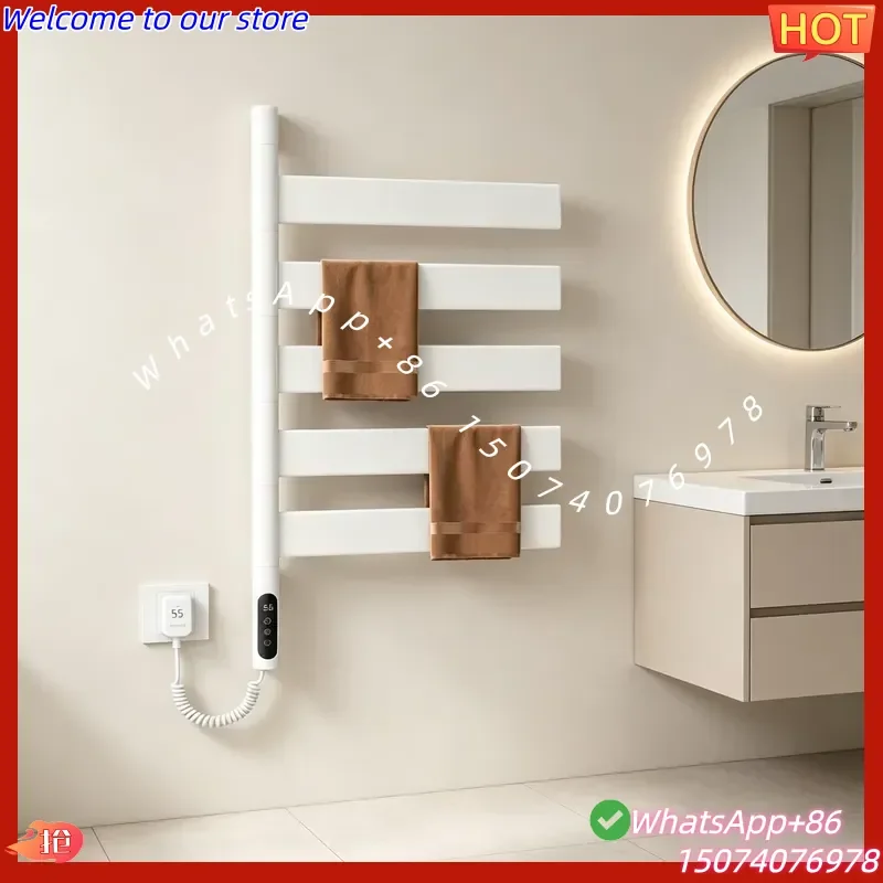 2026New Smart WiFi Electric Towel Rack G61 - 150W Heating, 5-Arm Rotatable, IPX4 Waterproof, LED Touch Control