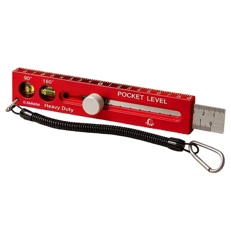 75STO-Aluminum Alloy Magnetic Woodworking Ruler Level Marking Gauge Metric Imperial For Carpenter Cutting Scribing