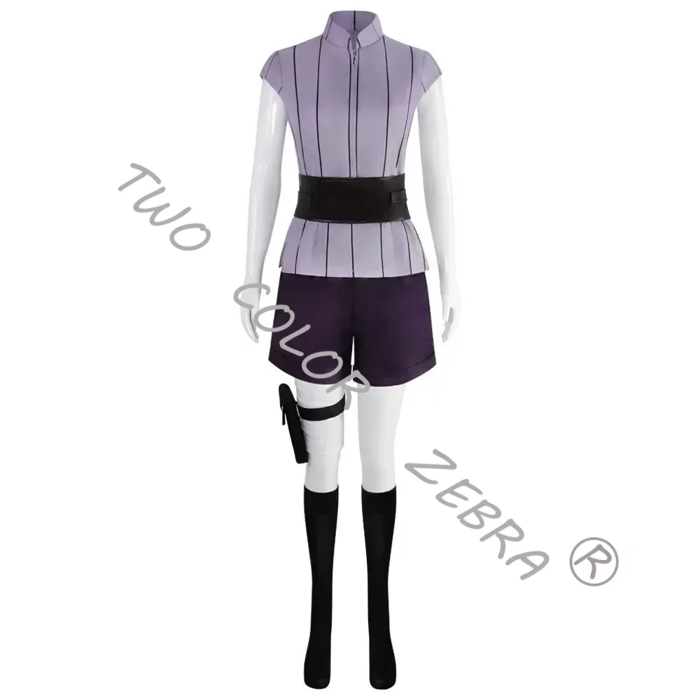 Hyuga Hinata disfraz de Cosplay para mujer, traje de fiesta de Carnaval de Halloween, traje de Cosplay Ninja, peluca larga púrpura Linda