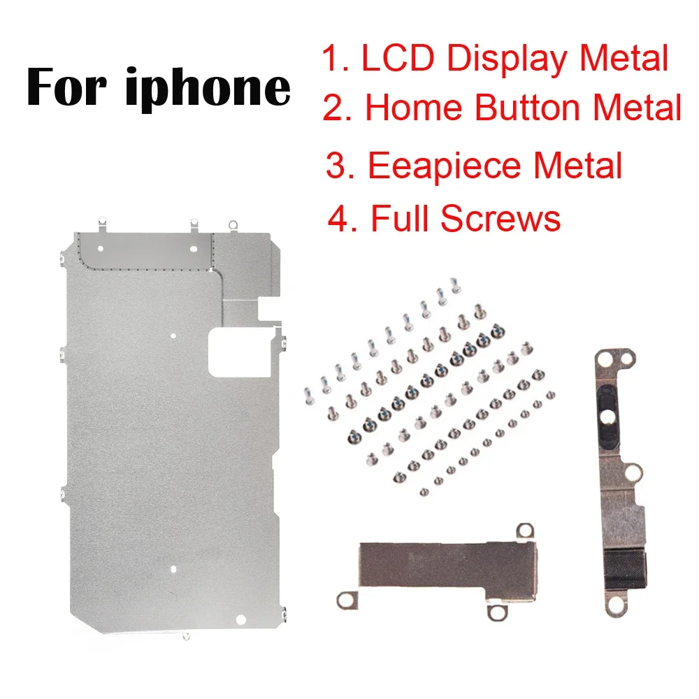 

1set For iPhone 5S SE 6 7 8 PLUS LCD Screen Holder Inner Metal Plate + home button Metal + earpiece metal Cover Bracket Part