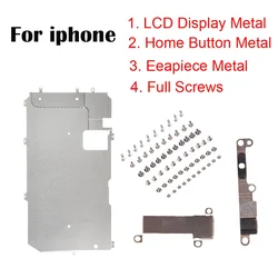 1set For iPhone 5S SE 6 7 8 PLUS LCD Screen Holder Inner Metal Plate + home button Metal + earpiece metal Cover Bracket Part