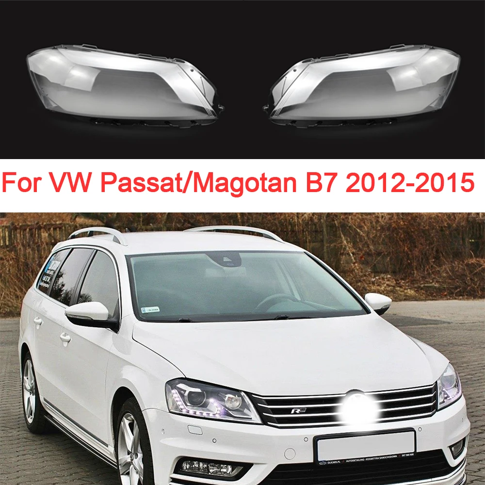 

For VW Passat B7 2012 2013 2014 2015 Car Headlight Glass Transparent Lampshade Plastic Lens Cover Car Accessories