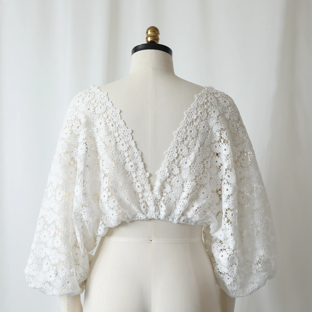 マタニティドレス写真撮影ディープVネック長袖刺繍マキシガウンベビーシャワー衣装ボヘミアンブティックマタニティウェア