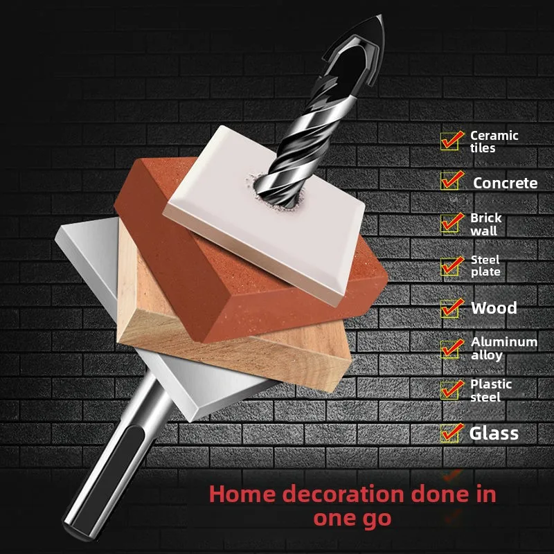Triangle Drill Bit Alloy Ceramic Tile Drill Bit For Glass Ceramic Concrete Cement Wall Drilling Electric Drill Punching Tool