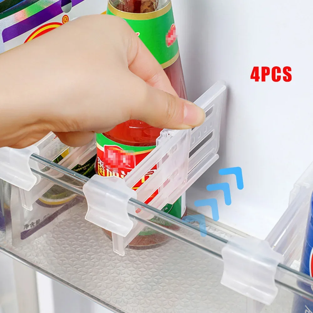 Refrigerator storage partition plastic bottle rack, kitchen tool collection, refrigerator side door split clip