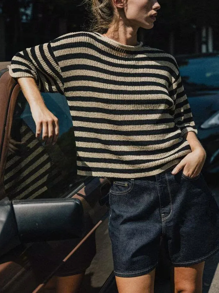 خريف 2025 المرأة الجديدة محبوك مستقيم Sve طويل Sve الطبقات انقطاع أعلى عارضة Sle الفتاة شريط نمط هوديي