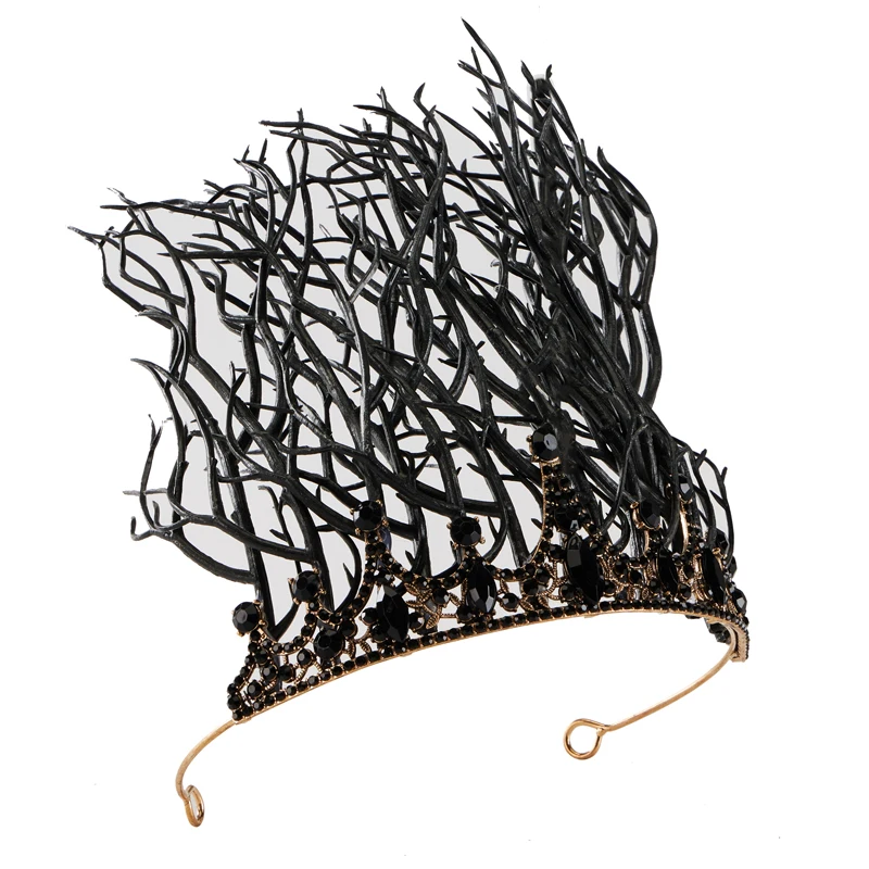 Gothic Barock Retro Diademe Lolita Baum Zweige Anlter Hörner Stirnband Bradal Kristall Krone Hochzeits feier Kostüme Kopf bedeckung